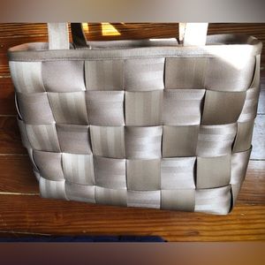 Original Harvey’s Champagne/Taupe Seat Belt Bag/Tote